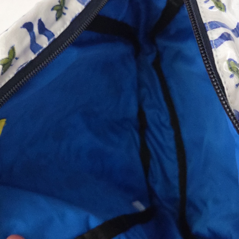 Roller Rabbit Blue Monkey Print White Backpack - Picture 3 of 6